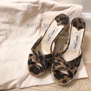 Jimmy Choo Phyllis Leopard Print Wedge